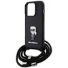 Etui KARL LAGERFELD Crossbody Saffiano Monogram do Apple iPhone 15 Pro Czarny Dominujący kolor Czarny