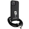 Etui KARL LAGERFELD Crossbody Saffiano Monogram Metal Pin Karl & Choupette do Apple iPhone 15 Czarny Model telefonu iPhone 15