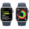 APPLE Watch 9 GPS 41mm koperta z aluminium (srebrny) + pasek sportowy rozmiar S/M (sztormowy błękit) Wodoszczelność Tak