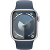 APPLE Watch 9 GPS 41mm koperta z aluminium (srebrny) + pasek sportowy rozmiar M/L (sztormowy błękit) Komunikacja Bluetooth