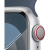 APPLE Watch 9 GPS + Cellular 41mm koperta z aluminium (srebrny) + pasek sportowy rozmiar S/M (sztormowy błękit) Komunikacja Bluetooth