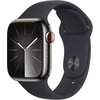 Apple Watch 9 GPS + Cellular 41mm koperta ze stali nierdzewnej (mocny grafit) + pasek sportowy M/L (północ)