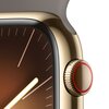 Apple Watch 9 GPS + Cellular 45mm koperta ze stali nierdzewnej (złoty) + pasek sportowy M/L (popielaty brąz) Komunikacja Bluetooth