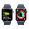 APPLE Watch 9 GPS + Cellular 45mm koperta ze stali nierdzewnej (srebrny) + pasek sportowy M/L (sztormowy błękit) Kompatybilna platforma iOS