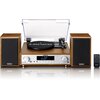 Gramofon LENCO MC-160WD Drewno, Napęd paskowy, BT, Kolumny głośnikowe w zestawie, Prędkość odtw. 33 1/3,45,78 obr./min Sterowanie Manualne