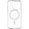 Przezroczyste etui do iPhone 15 Pro z okrągłym wzorem na środku, zawierającym napis "PROTECT BETTER". Na dole widoczne jest logo "ZAGG".