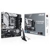 Zdjęcie przedstawia płytę główną z widocznymi elementami takimi jak gniazdo procesora, sloty RAM oraz złącza PCIe. Na płycie widnieją napisy: "M.2 PCIe 4.0", "PRIME B760M-A WIFI" oraz logo "ASUS".
