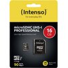 Karta pamięci INTENSO microSDXC UHS-I 16 GB Professional Adapter w zestawie Tak