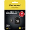 Karta pamięci INTENSO microSDXC UHS-I 32 GB Professional Adapter w zestawie Tak