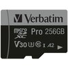 Karta pamięci VERBATIM Pro microSDXC 256GB + Adapter Adapter w zestawie Tak