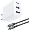 Ładowarka sieciowa ACEFAST A17 65W + kabel USB Typ-C - USB Typ-C Biały Wysokość [mm] 96.8