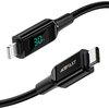 Kabel USB-C - Lightning ACEFAST C6-01-C-L z wyświetlaczem LCD 30W 1.2 m Czarny