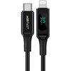 Kabel USB-C - Lightning ACEFAST C6-01-C-L z wyświetlaczem LCD 30W 1.2 m Czarny Długość [m] 1.2