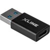 Adapter USB Typ-C - USB XLINE Czarny Pozłacane styki Nie
