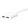 Adapter USB Typ-C - 2x USB Typ-C BELKIN F7U081BTWH Biały + Ładowarka Gniazdo (żeńskie) USB typ C