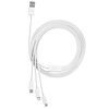 Kabel USB - USB-C/Lightning/Micro USB BASEUS Superior 3w1 1m Biały Typ USB-A - Micro USB