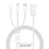 Kabel USB - USB-C/Lightning/Micro USB BASEUS Superior 3w1 1m Biały