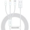 Kabel USB - USB-C/Lightning/Micro USB BASEUS Superior 0.5m Biały