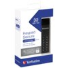 Opakowanie produktu z napisem "Verbatim" zawiera pendrive z klawiaturą numeryczną, oznaczony jako "Keypad Secure USB 3.2 Gen 1 Drive" o pojemności 32 GB. Na opakowaniu widnieją informacje o szyfrowaniu sprzętowym 256-bit AES oraz wbudowanej klawiaturze do