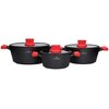 Patelnia ZWIEGER Obsidian 28 cm + Zestaw garnków ZWIEGER Obsidian ZGA8429 (6 elementów) + Patelnia ZWIEGER Obsidian 28 cm + Patelnia ZWIEGER Obsidian 24 cm + Patelnia wok ZWIEGER Obsidian 32 cm + Patelnia ZWIEGER Obsidian 20 cm + Nóż ZWIEGER Obsidian 