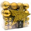 Zestaw dekoracyjny CHRISTMAS DECORATION 800389 (54 elementy) Złoty Gwarancja 24 miesiące