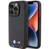 Etui BMW Leather Stamp Tricolor do Apple iPhone 15 Pro Czarny