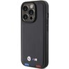Etui BMW Leather Stamp Tricolor do Apple iPhone 15 Pro Czarny Seria telefonu iPhone