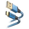 Kabel USB - USB-C HAMA Reflected 1.5 m Niebieski Długość [m] 1.5
