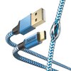 Kabel USB - USB-C HAMA Reflected 1.5 m Niebieski