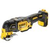 Na zdjęciu widoczny jest żółto-czarny elektronarzędzia z logo "DEWALT" oraz oznaczeniami "XR" i "18V". Narzędzie ma ergonomiczny uchwyt i metalową końcówkę roboczą.