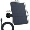 Czarny panel solarny z logo "reolink" na górze, zamontowany na uchwycie z kablem, z wymiarami 17,46 cm szerokości, 21,061 cm wysokości i 6,6 cm głębokości.
