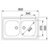 Zlewozmywak FRANKE Sara SXL 720-80 103.0205.575 Stalowy Komora 1 370 x 340 x 130 mm