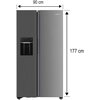 Lodówka MPM 513-SBS-17M No Frost 177cm Inox Side by Side Kostkarka Dystrybutor wody Sterowanie Elektroniczne