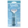 Opakowanie golarki z widocznym napisem "Gillette Venus 3 Smooth" oraz "Skin Cushion™". Na dole opakowania znajduje się liczba "2" z symbolem wkładów.