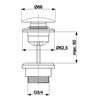 Korek do umywalki KFA ARMATURA 660-320-00 Chrom Gwint przyłącza [cale] 1 1/4"