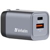 Ładowarka sieciowa Verbatim GNC-35 GaN 35W + Adapter EU/UK/US Szary