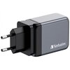 Ładowarka sieciowa VERBATIM GNC-65 GaN 65W + Adapter EU/UK/US Szary Szerokość [mm] 58.7
