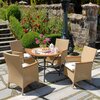 Stół ogrodowy PATIO Como 100 cm Czarno-brązowy Liczba miejsc 4