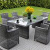 Stół PATIO Elizabeth Antracytowo-szary Materiał Technorattan