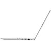 Srebrny laptop z cienką obudową, widoczny z boku, z otwartym ekranem. Na krawędzi znajdują się różne porty, w tym USB, HDMI i port sieciowy.