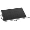 Czarny panel fotowoltaiczny z widocznymi liniami podziału, o wymiarach 98 cm na 58,6 cm na 3 cm. Produkt opisany jako "Panel fotowoltaiczny ECOFLOW 100W".