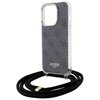 Etui GUESS Crossbody Cord 4G Print do Apple iPhone 15 Pro Czarny Dominujący kolor Czarny
