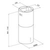 Okap GLOBALO Cylindro Isola 39.7 Inox 537m3/h 61dB klasa B Wyświetlacz elektroniczny Szerokość [cm] 39