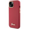 Etui GUESS Silicone Script Metal Logo & Frame do Apple iPhone 15 Czerwony Seria telefonu iPhone