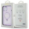 Etui GUESS Ring Stand Script Glitter MagSafe do Apple iPhone 15 Plus Fioletowy Marka telefonu Apple