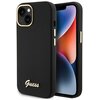 Etui GUESS Silicone Script Metal Logo & Frame do Apple iPhone 15 Czarny