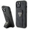 Etui GUESS Grip Stand 4G Triangle Strass Logo do Apple iPhone 15 Czarny Gwarancja 24 miesiące
