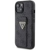 Etui GUESS Grip Stand 4G Triangle Strass Logo do Apple iPhone 15 Czarny