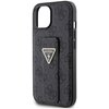 Etui GUESS Grip Stand 4G Triangle Strass Logo do Apple iPhone 15 Czarny Dominujący kolor Czarny