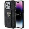 Etui GUESS Grip Stand 4G Triangle Strass Logo do Apple iPhone 15 Pro Max Czarny